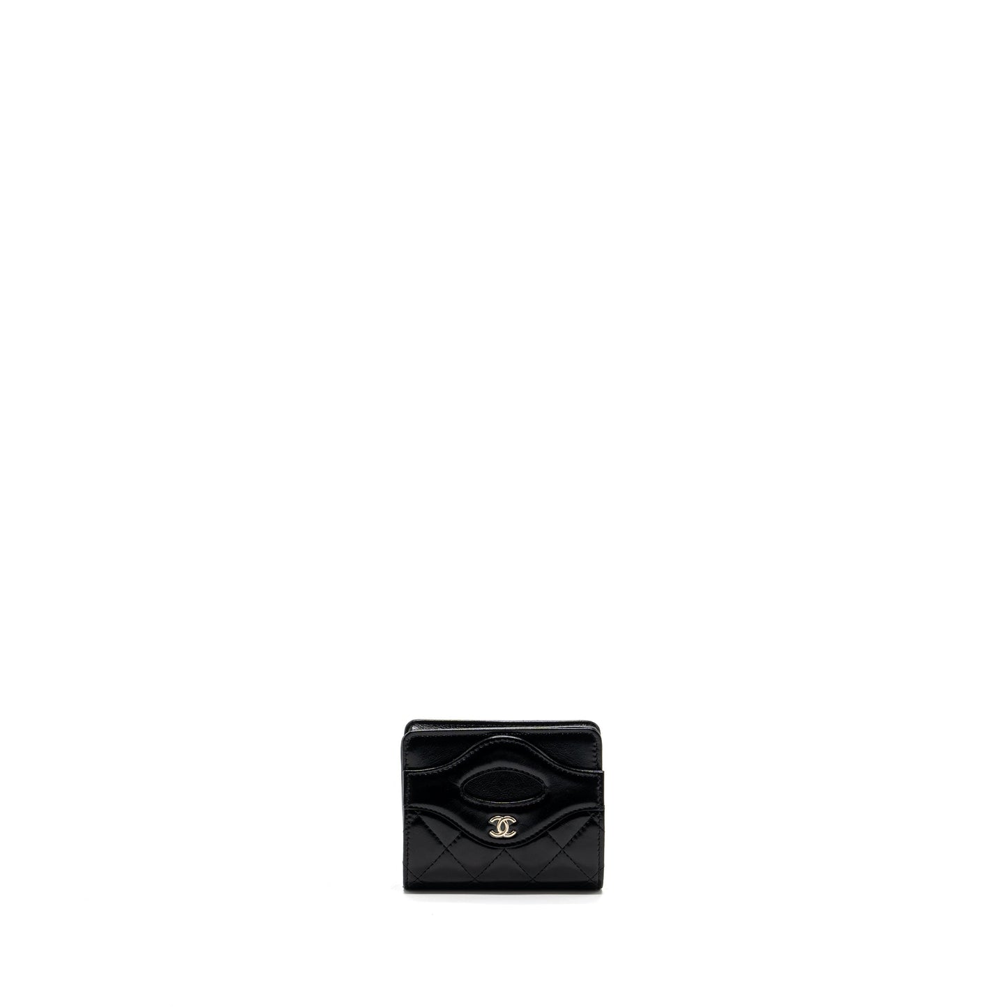 Chanel 24C 31 card holder shiny calfskin black L (microchip)