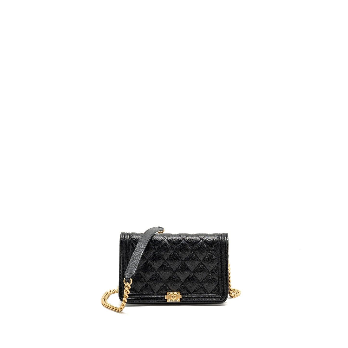Chanel Boy Wallet on Chain Caviar BLack