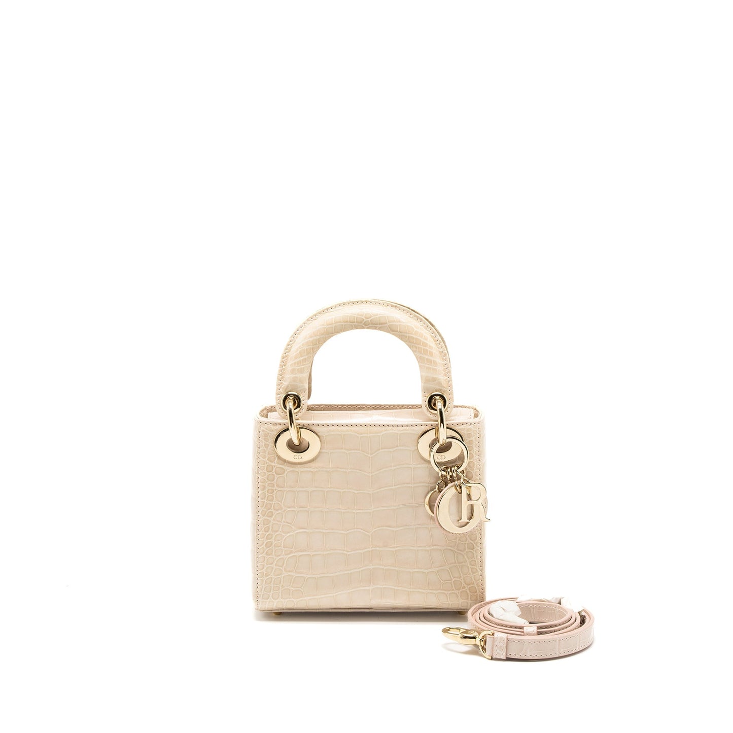 Dior Mini Lady Dior Alligator Mississippiensis Light Pink