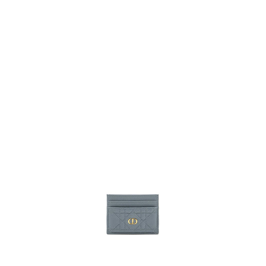 Dior Caro Five-Slot Card Holder Calfskin Grey