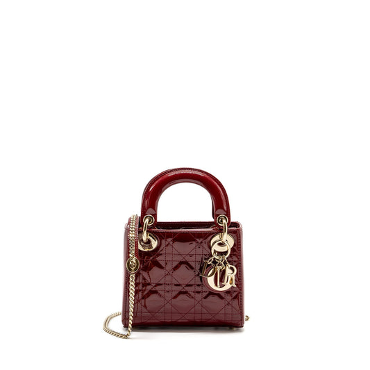 Dior Mini Lady Dior Patent Red
