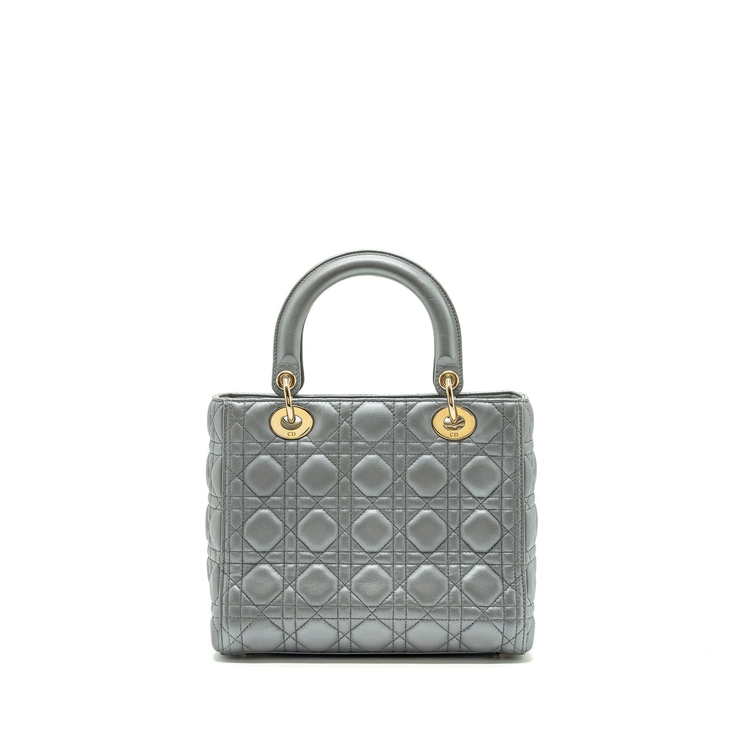 Dior Medium Lady Dior Lambskin Silver