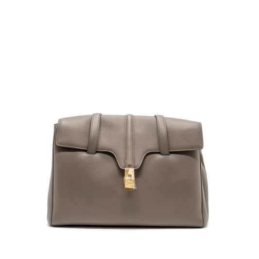 Celine Medium Soft 16 Purse Grained Calfskin Grey
