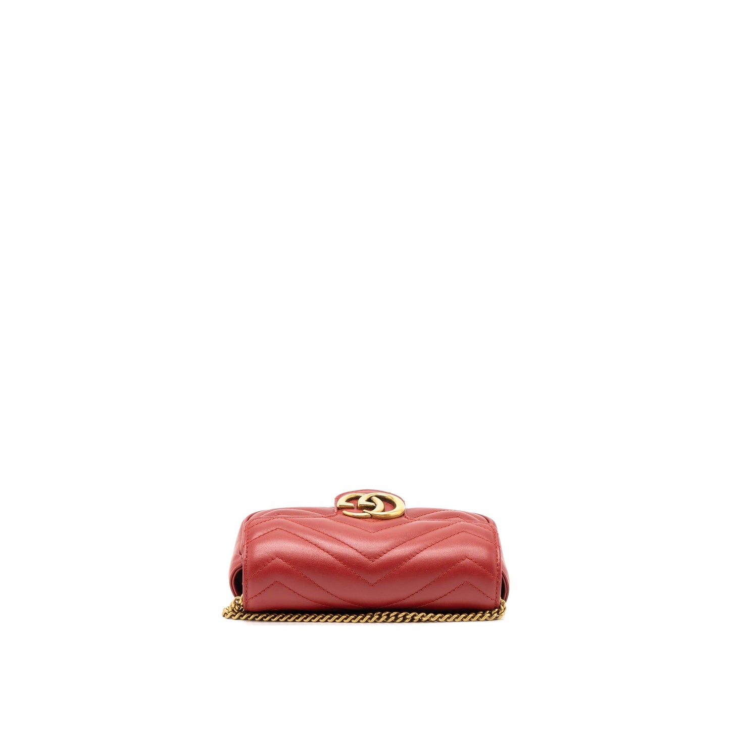Gucci GG Marmont Super Mini Bag Matelass? Calfskin Red Brushed