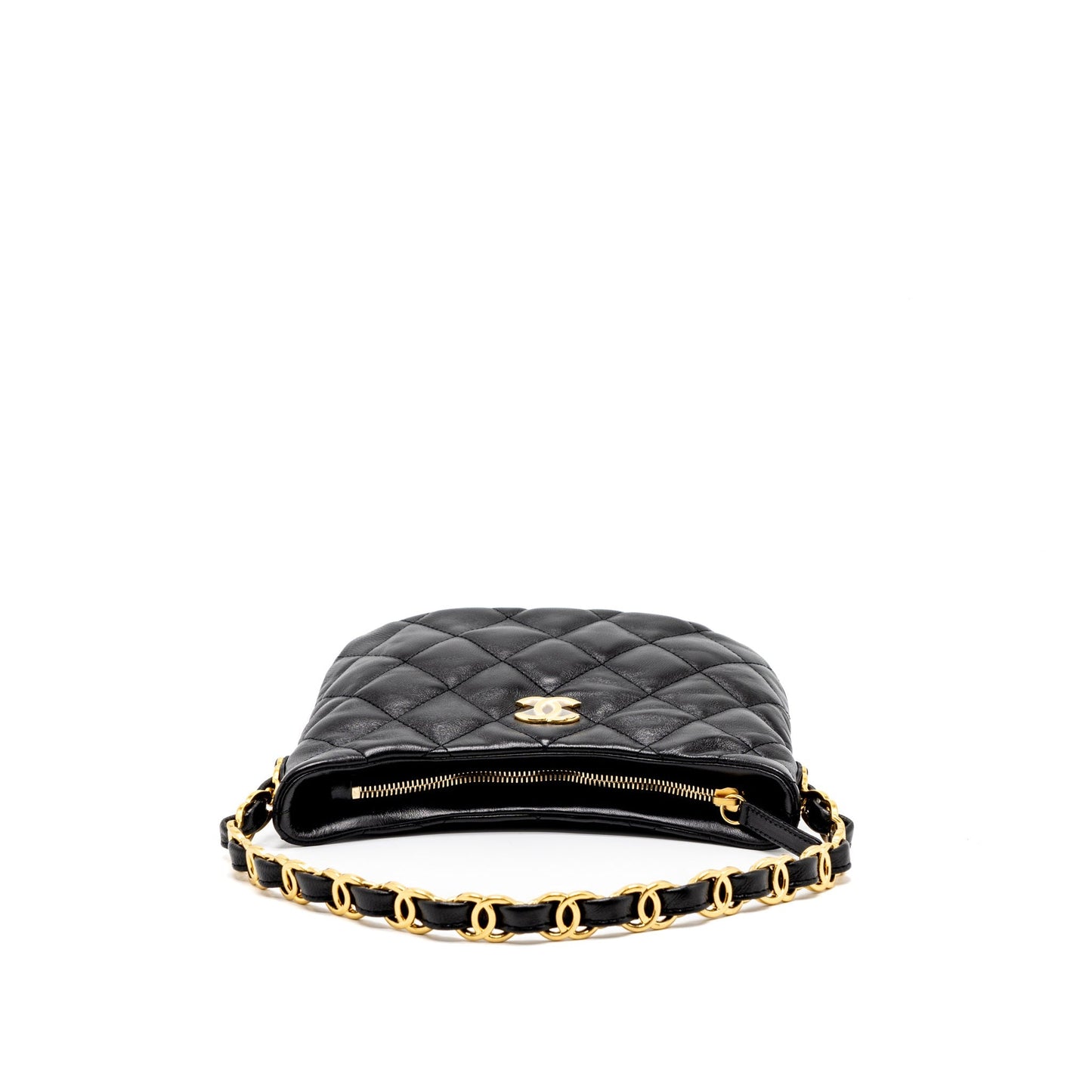 Chanel 22k Hobo Shoulder Bag Lambskin Black  (Microchip)
