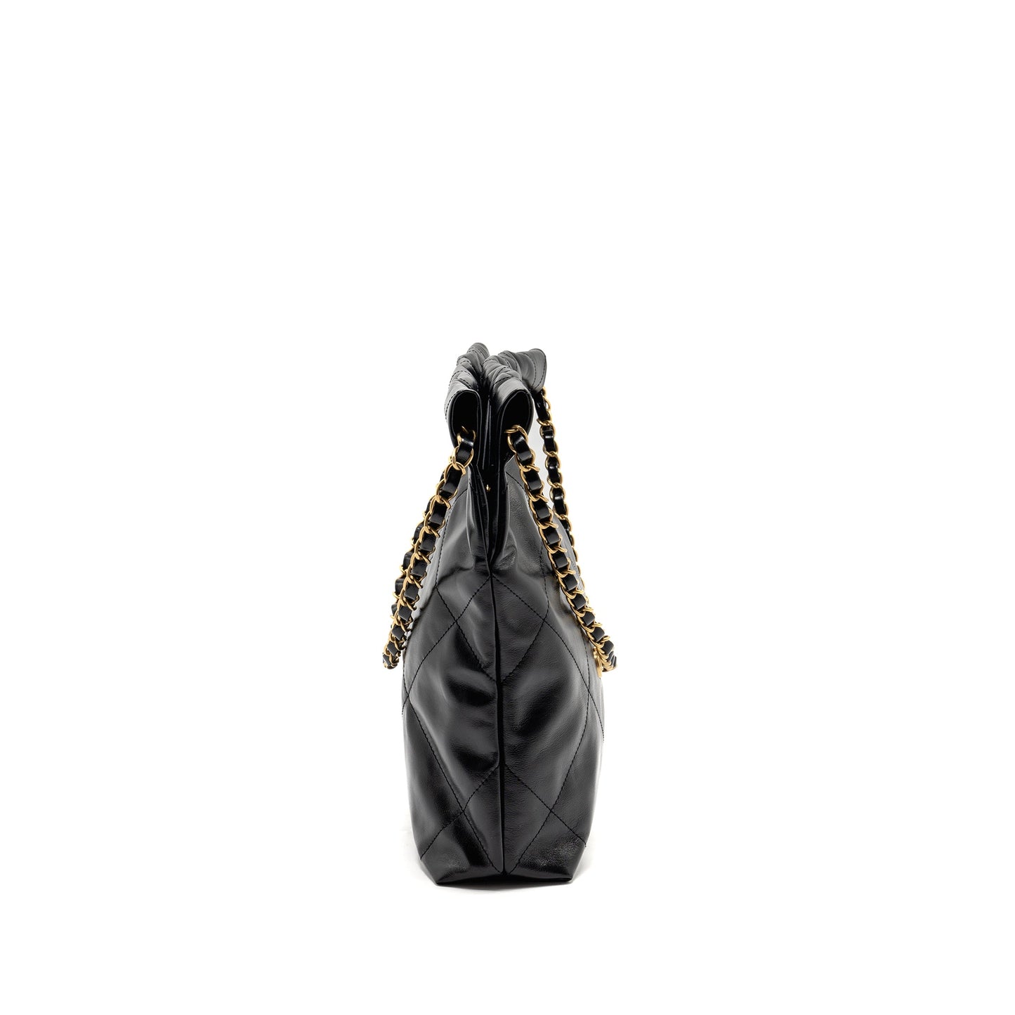 Chanel Small 22 Bag Shiny Calfskin Black (microchip)