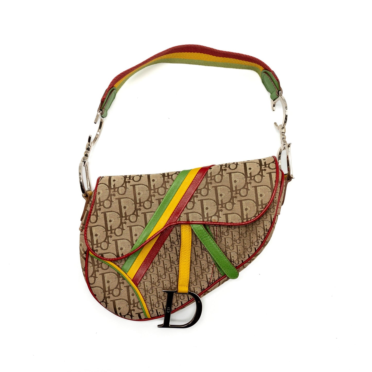 Dior Vintage Saddle Purse Canvas/ Leather Multicolour