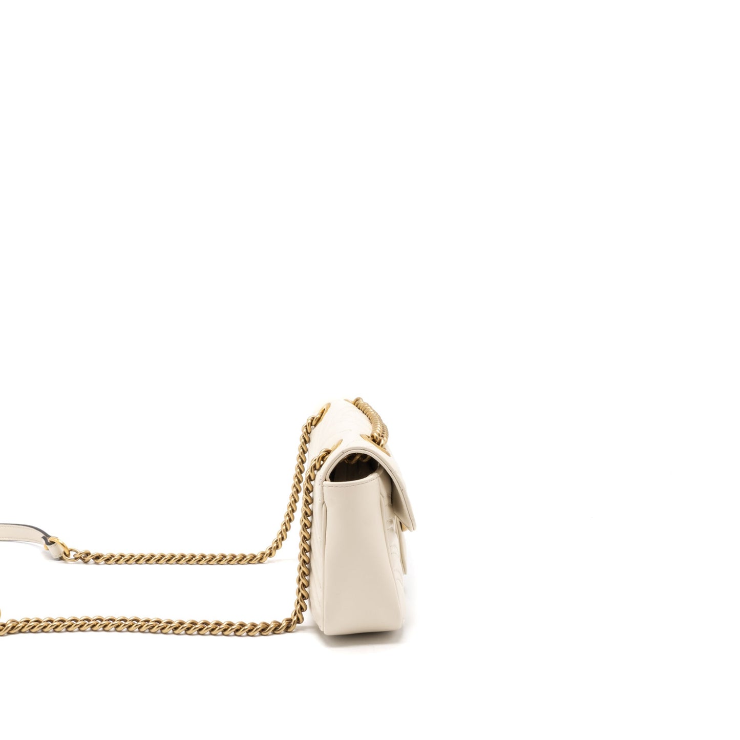 Gucci GG Marmont Mini Bag Matelass? Calfskin White Brushed