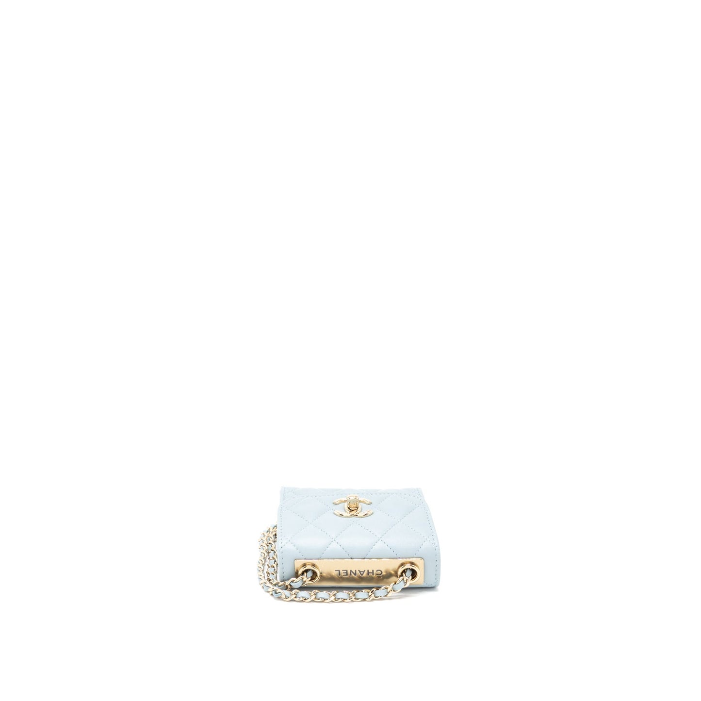Chanel Mini Trendy CC Chain Wallet Lambskin Light Blue L (Microchip)