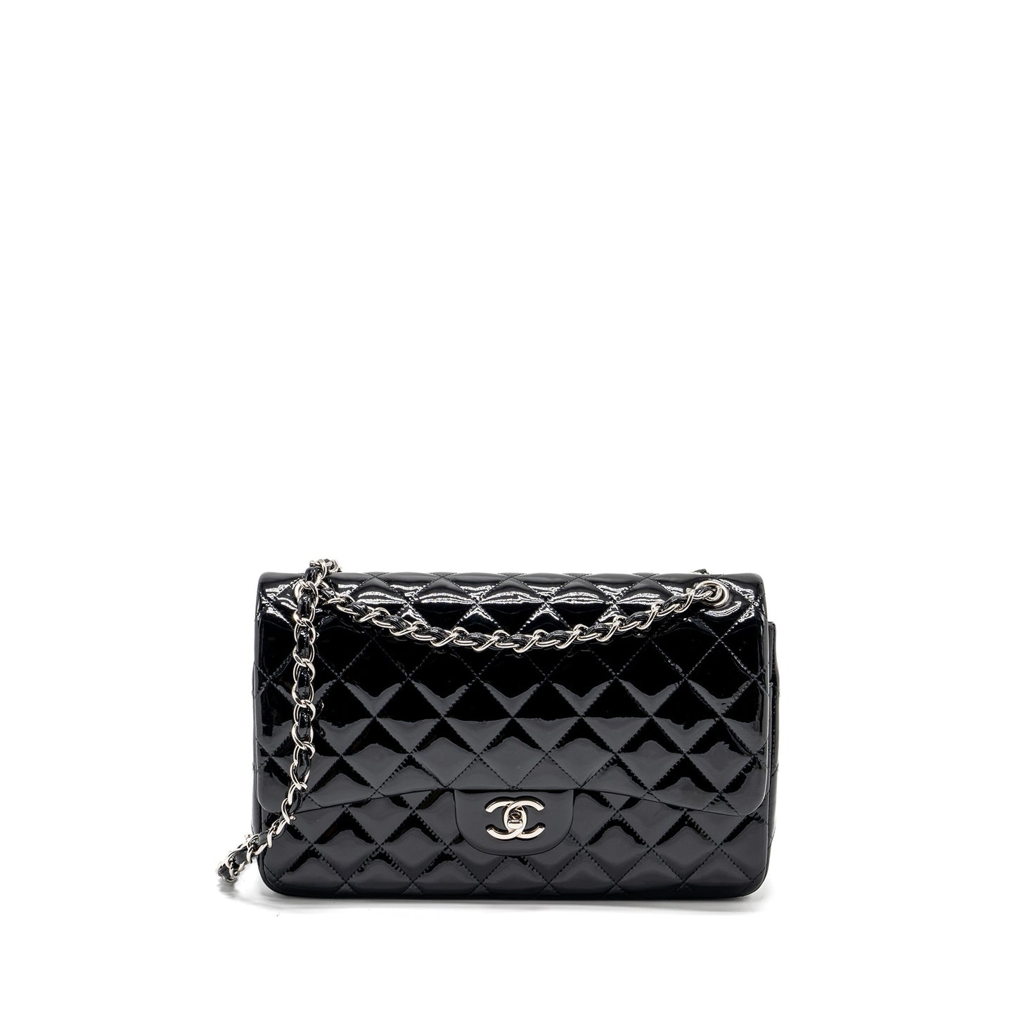 Chanel Jumbo Classic Double Flap Bag Patent Black