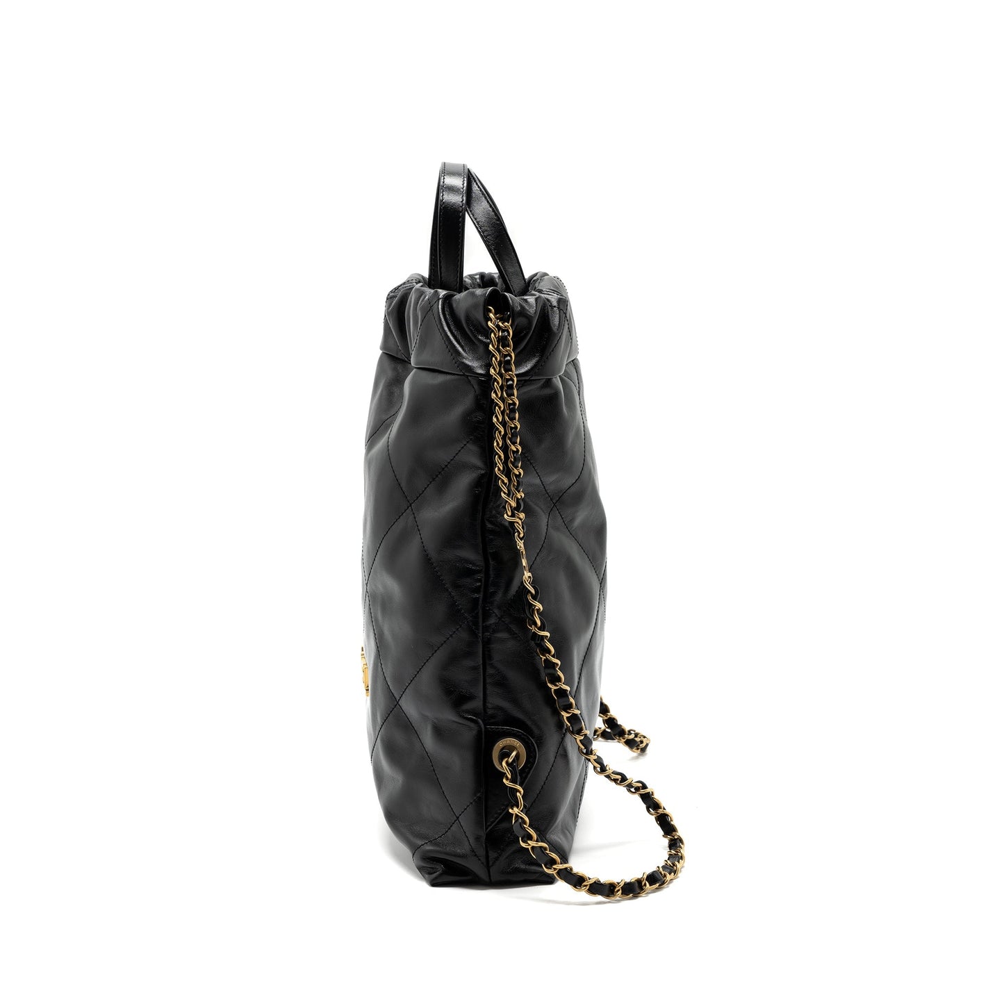 Chanel 22 Backpack Shiny Calfskin Black (Microchip)