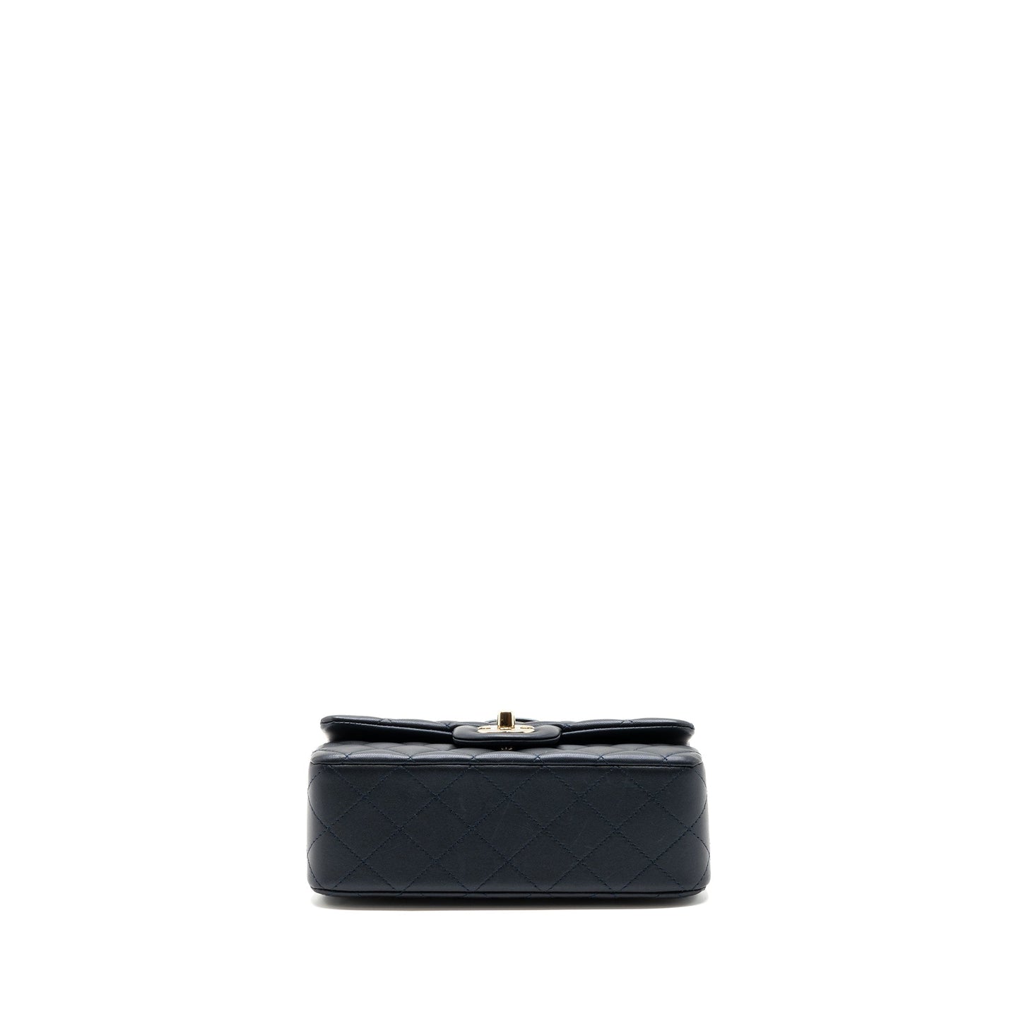 Chanel 22a Top Handle Mini Rectangular Flap Bag Lambskin Dark Blue L(Microchip)
