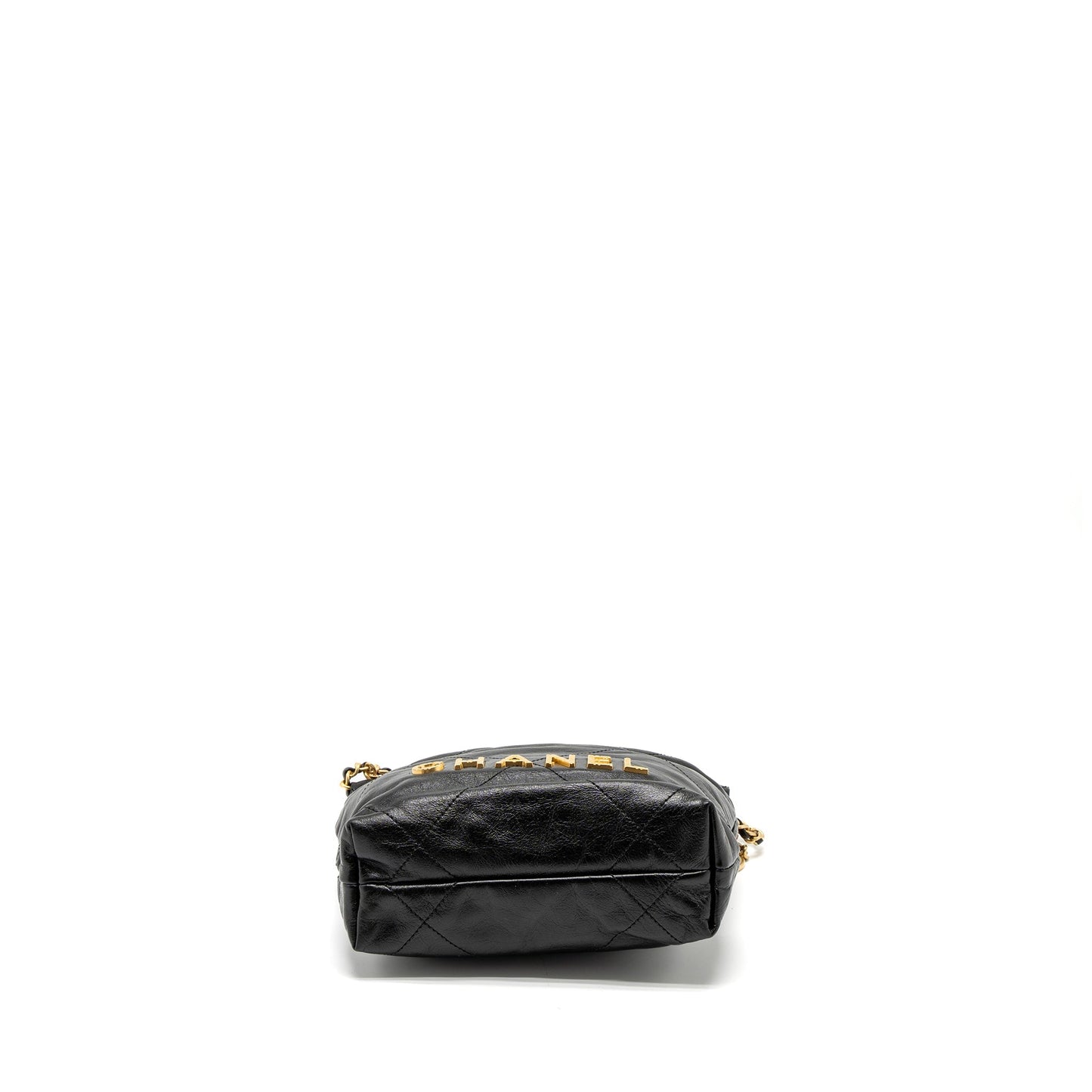 Chanel 23S Mini 22 Bag with Pearl Shiny Calfskin Black Brushed  (Microchip)
