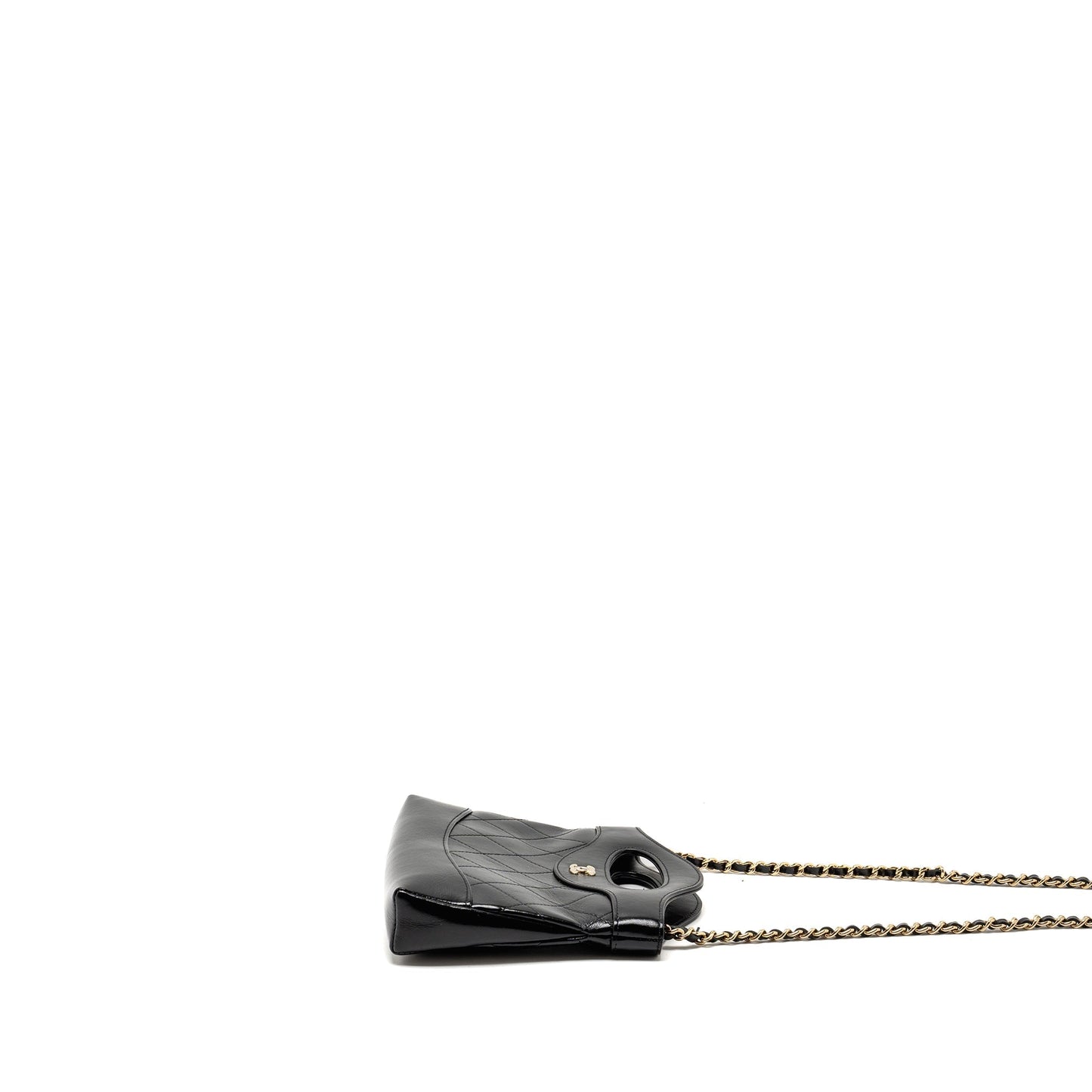 Chanel 24c Mini 31 Clutch With Chain Shiny Calfskin Black L (Microchip)