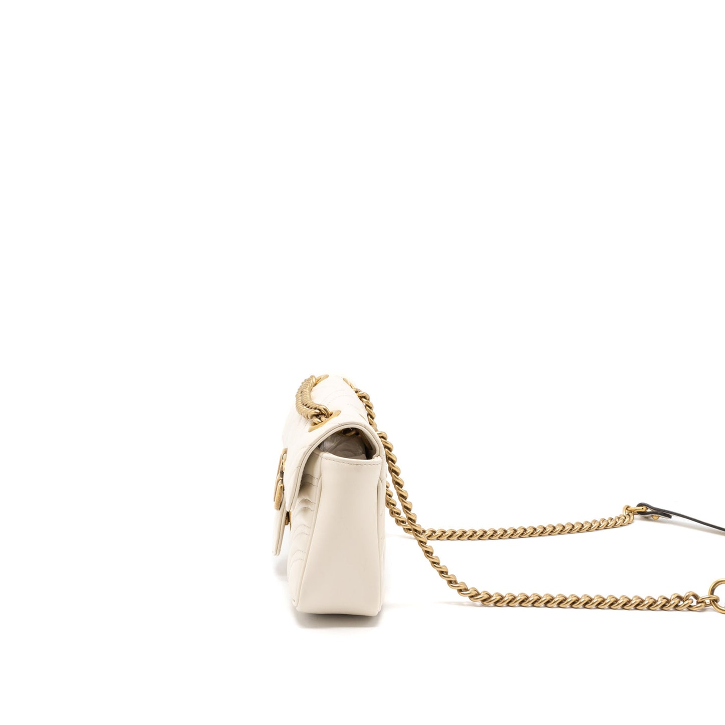 Gucci GG Marmont Mini Bag Matelass? Calfskin White Brushed