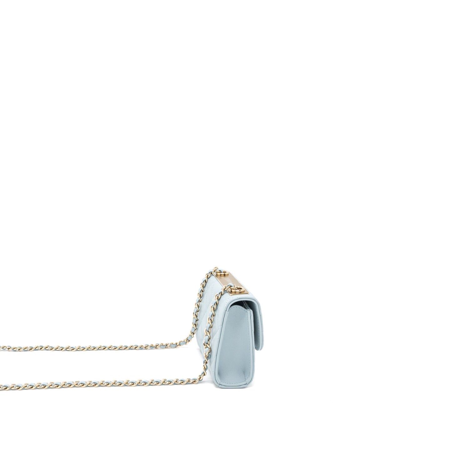 Chanel Mini Trendy CC Chain Wallet Lambskin Light Blue L (Microchip)