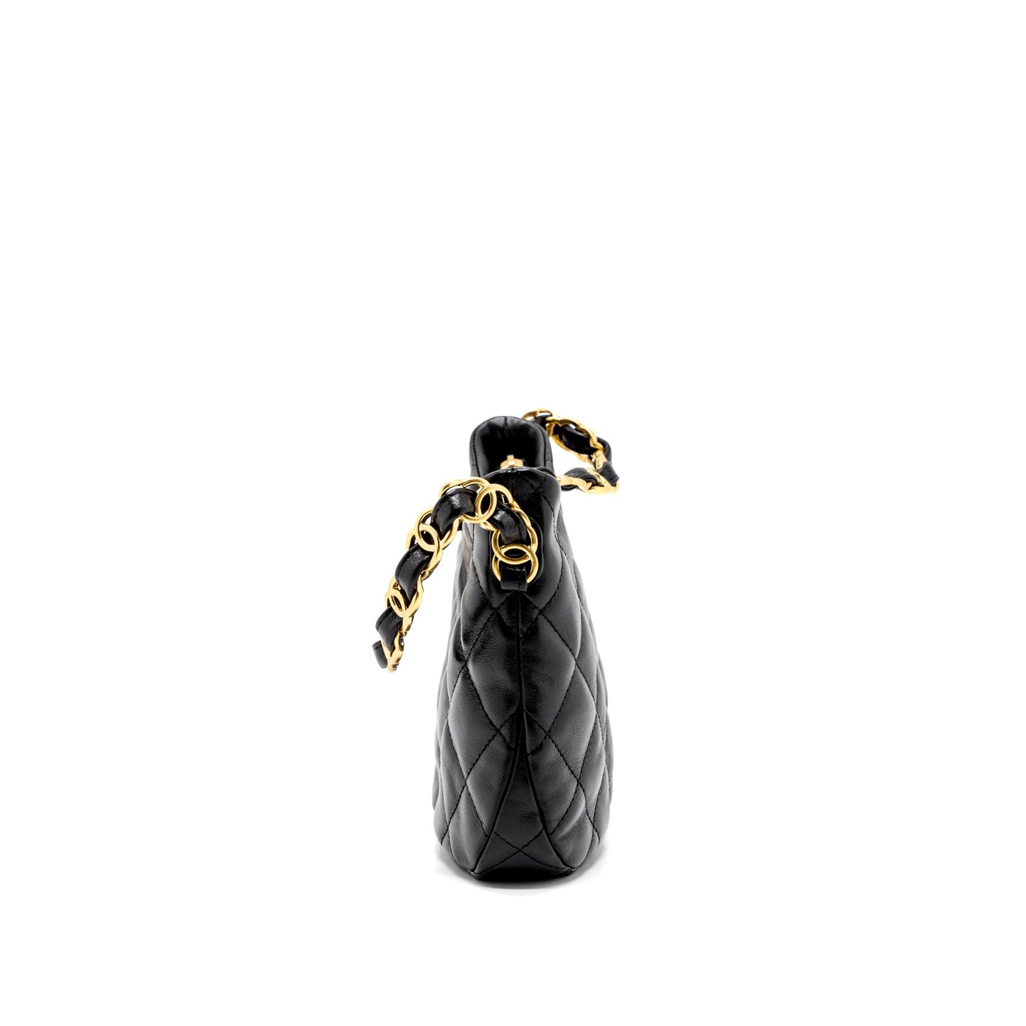 Chanel 22k Hobo Shoulder Bag Lambskin Black  (Microchip)