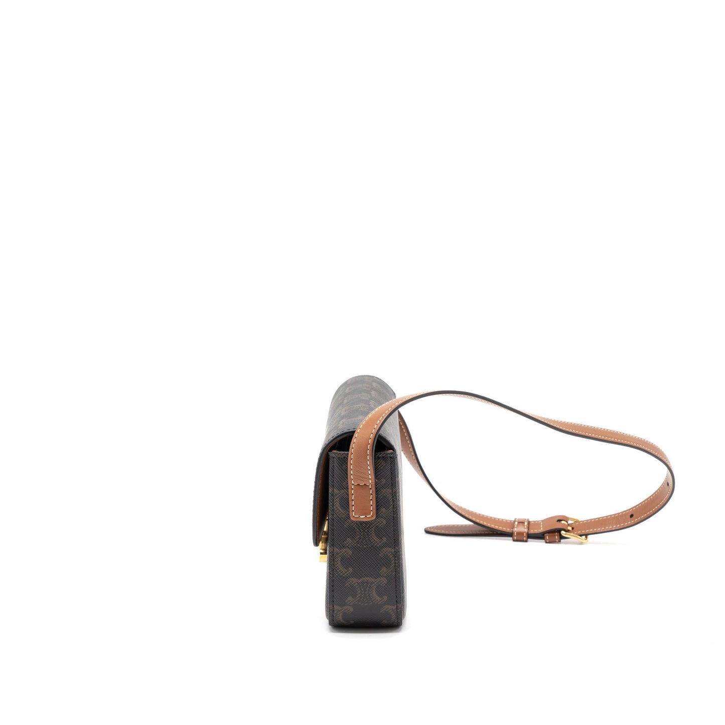 Celine Triomphe Mini Purse Calfskin/Triomphe Canvas Brown/Multicolour