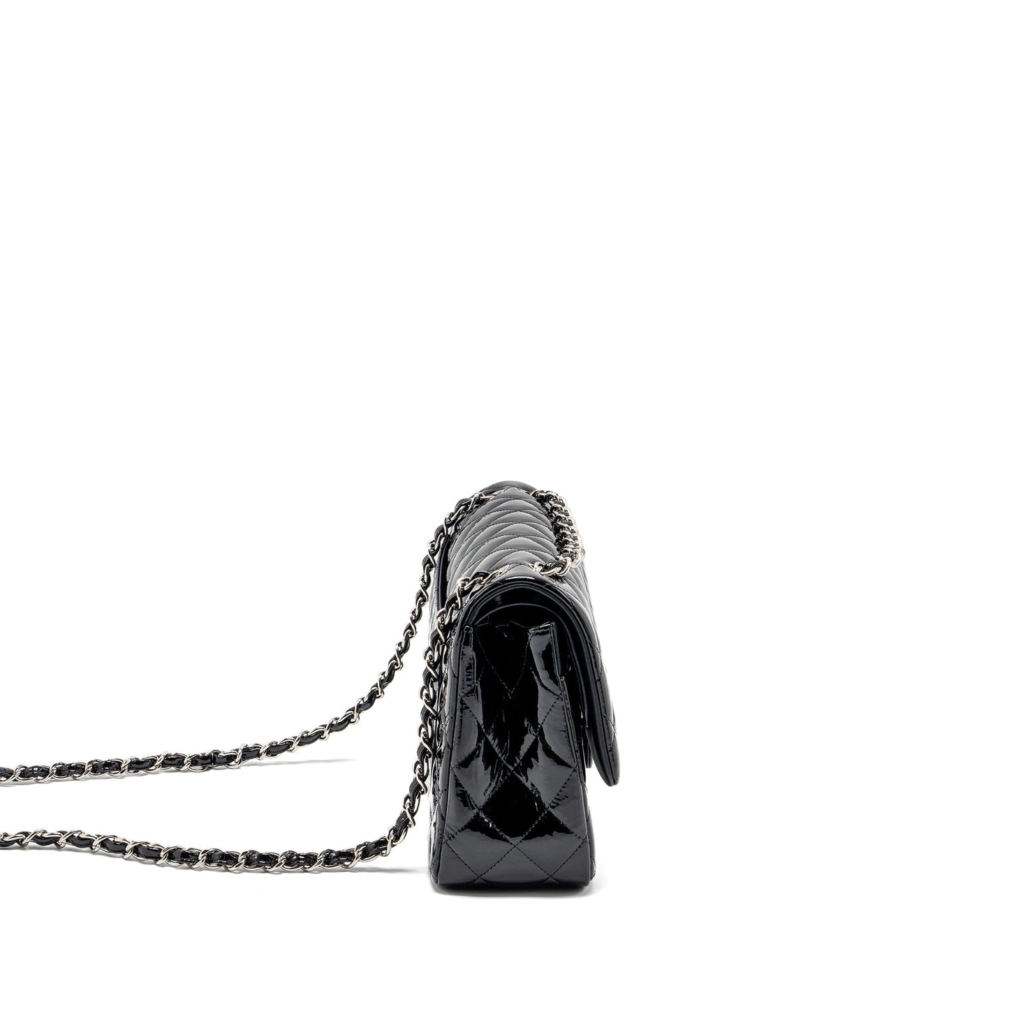 Chanel Jumbo Classic Double Flap Bag Patent Black