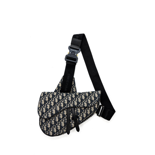 Dior Homme Saddle Purse Dior Oblique Jacquard Beige/Black