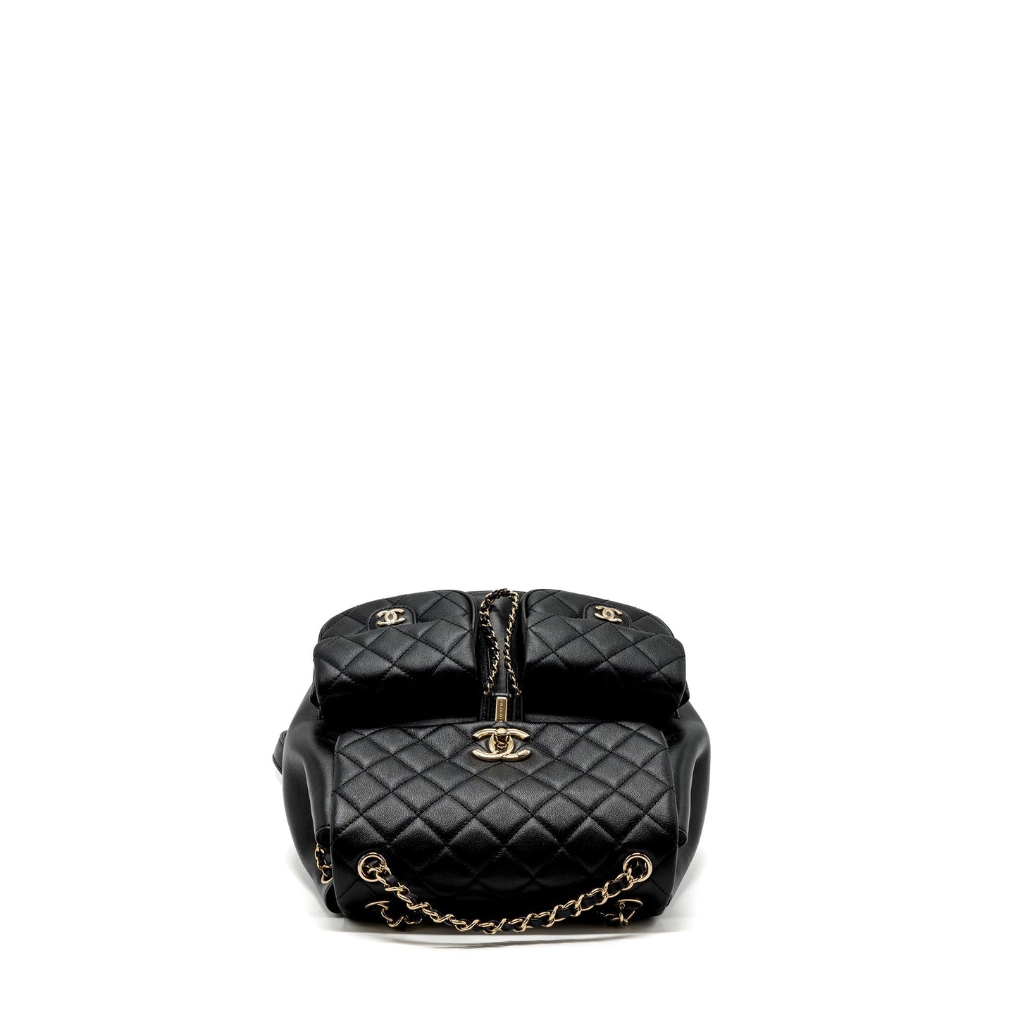 Chanel 23A Triple Pack Backpack Calfskin Black L (microchip)