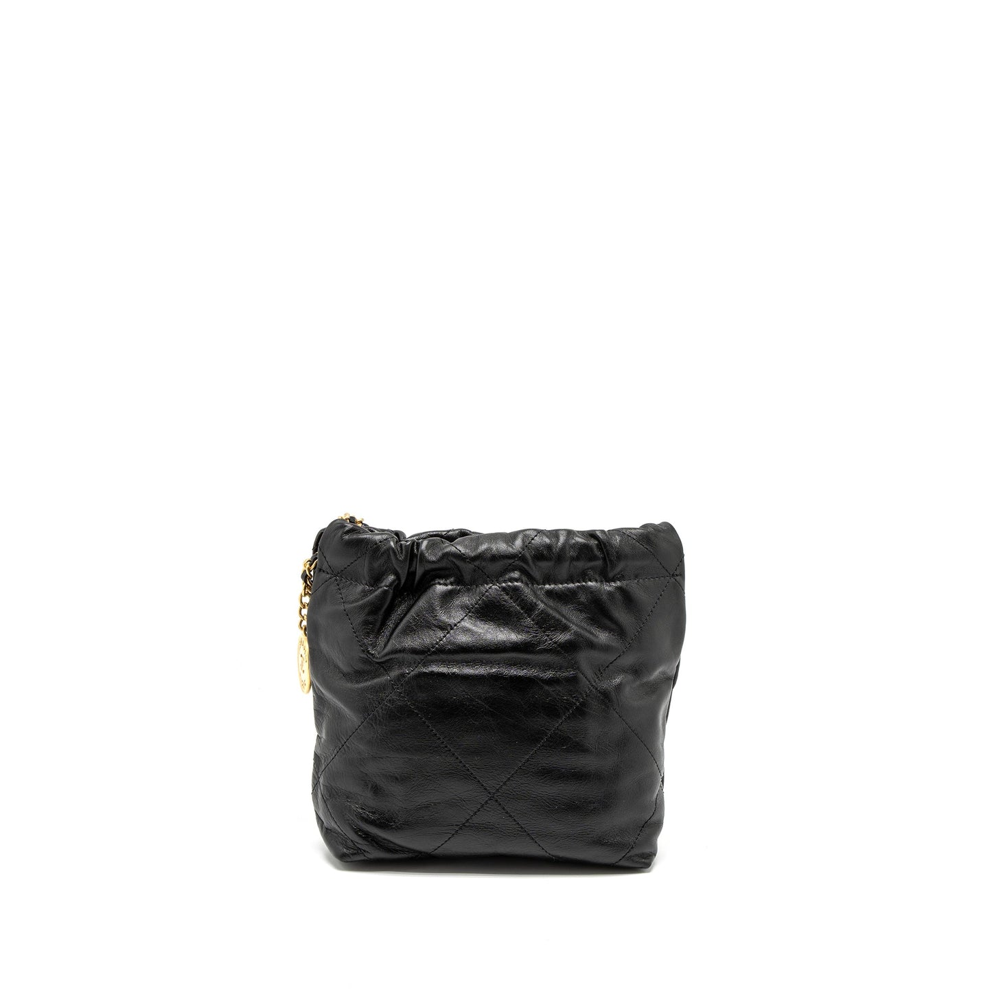 Chanel 23S Mini 22 Bag with Pearl Shiny Calfskin Black Brushed  (Microchip)