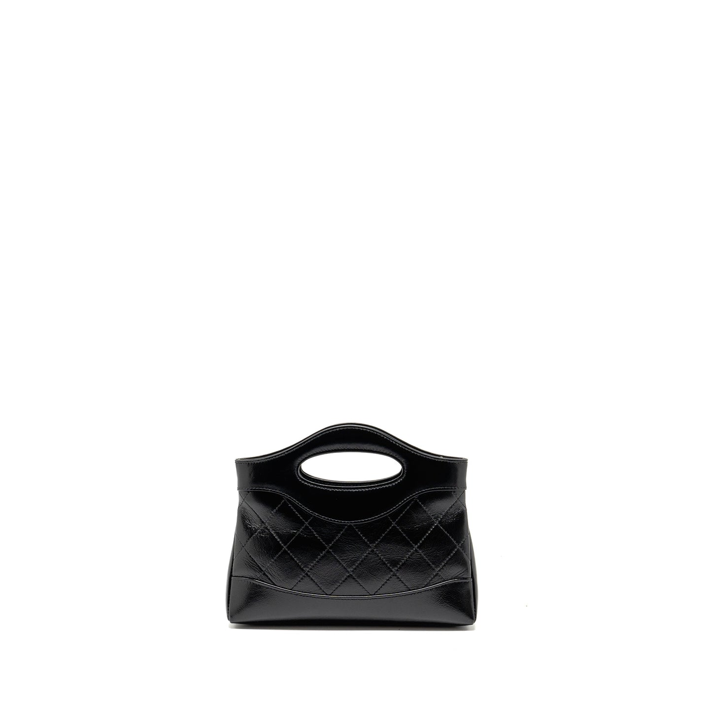 Chanel 24c Mini 31 Clutch With Chain Shiny Calfskin Black L (Microchip)