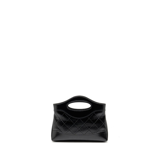 Chanel 24c Mini 31 Clutch With Chain Shiny Calfskin Black L (Microchip)