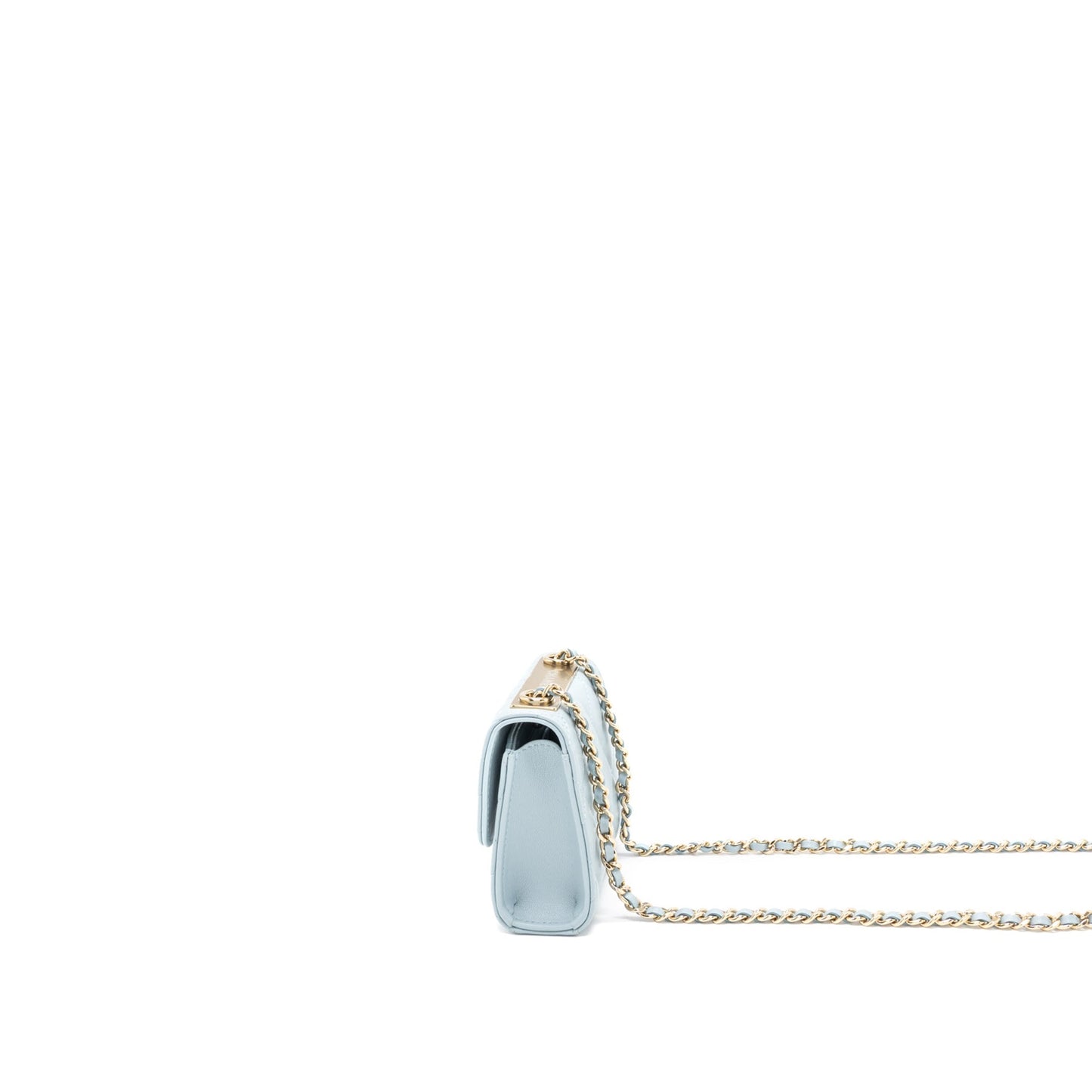 Chanel Mini Trendy CC Chain Wallet Lambskin Light Blue L (Microchip)