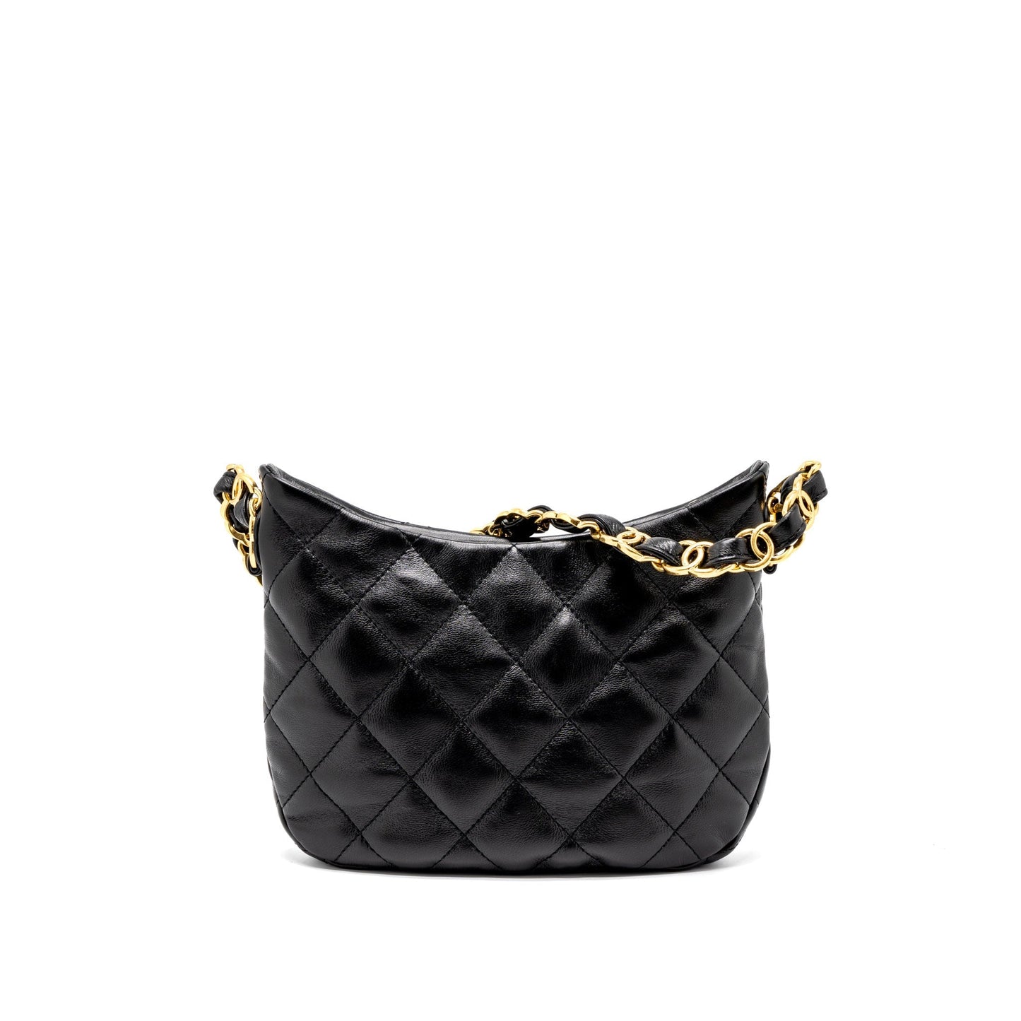 Chanel 22k Hobo Shoulder Bag Lambskin Black  (Microchip)