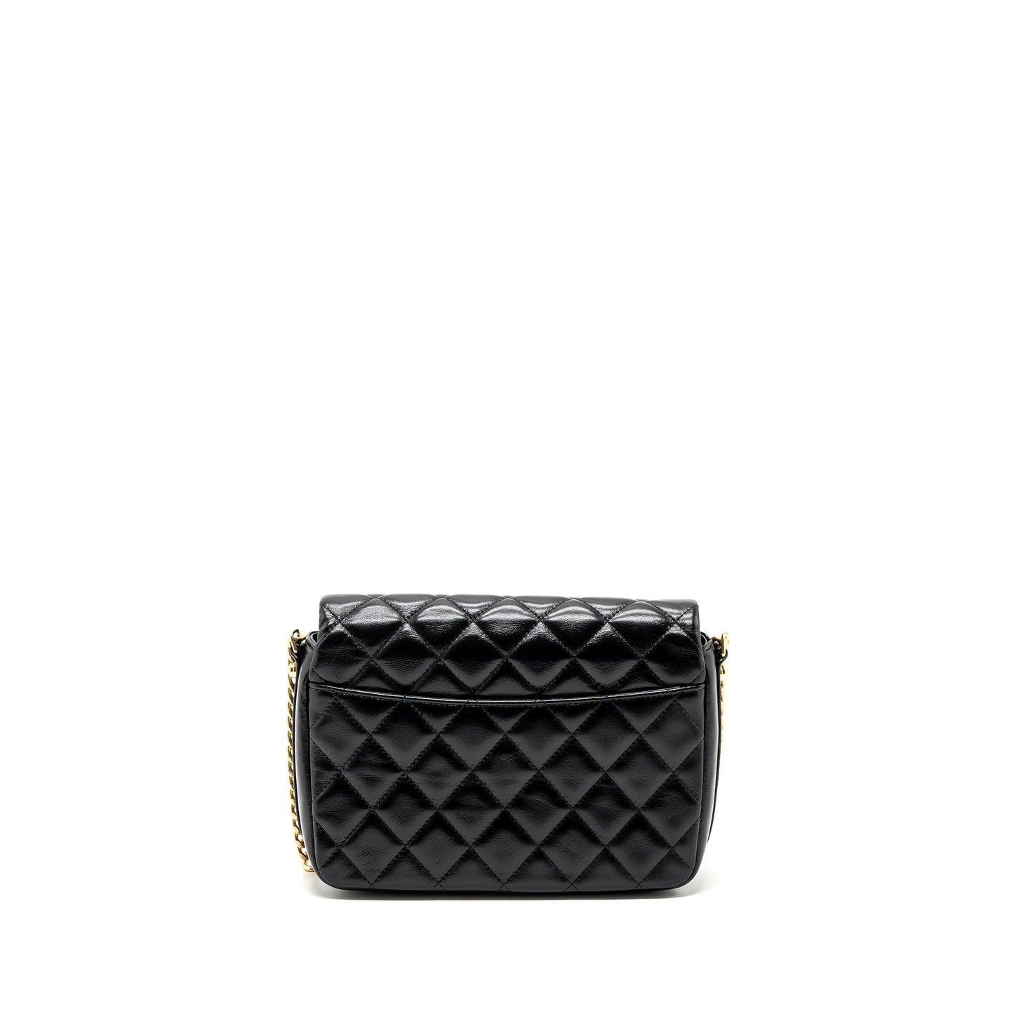Chanel Giant CC Logo Flap bag Lambskin Black (microchip)