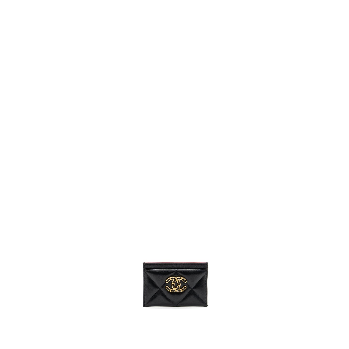 Chanel 19 Cardholder Lambskin Black