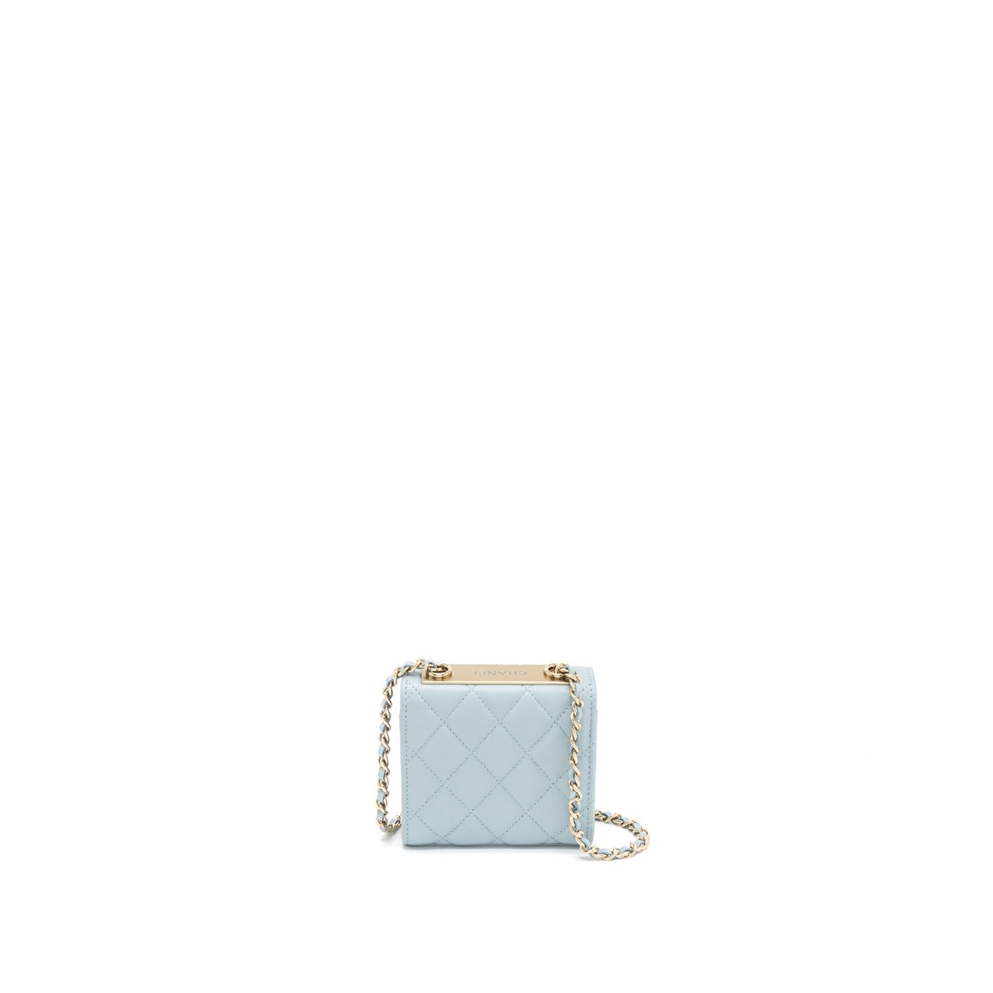 Chanel Mini Trendy CC Chain Wallet Lambskin Light Blue L (Microchip)