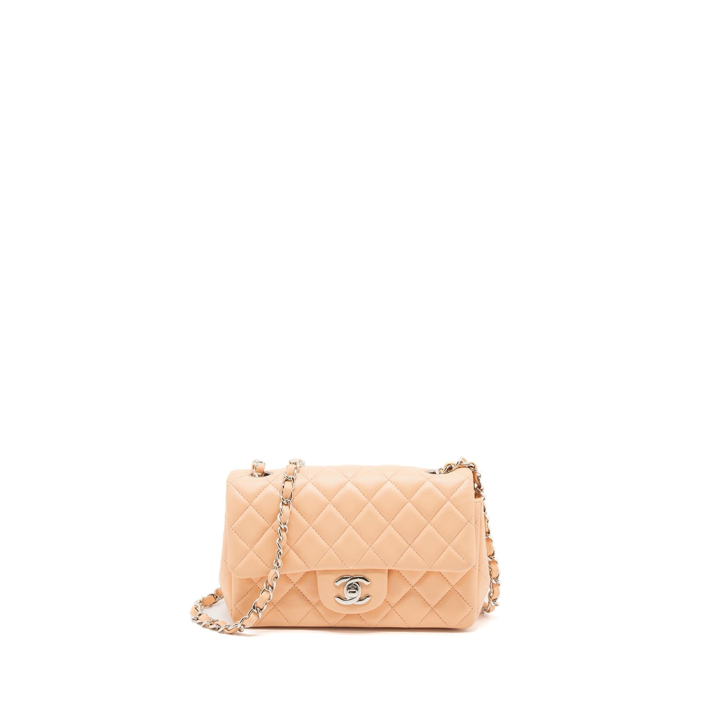Chanel Mini Rectangular Flap Bag Lambskin Pink
