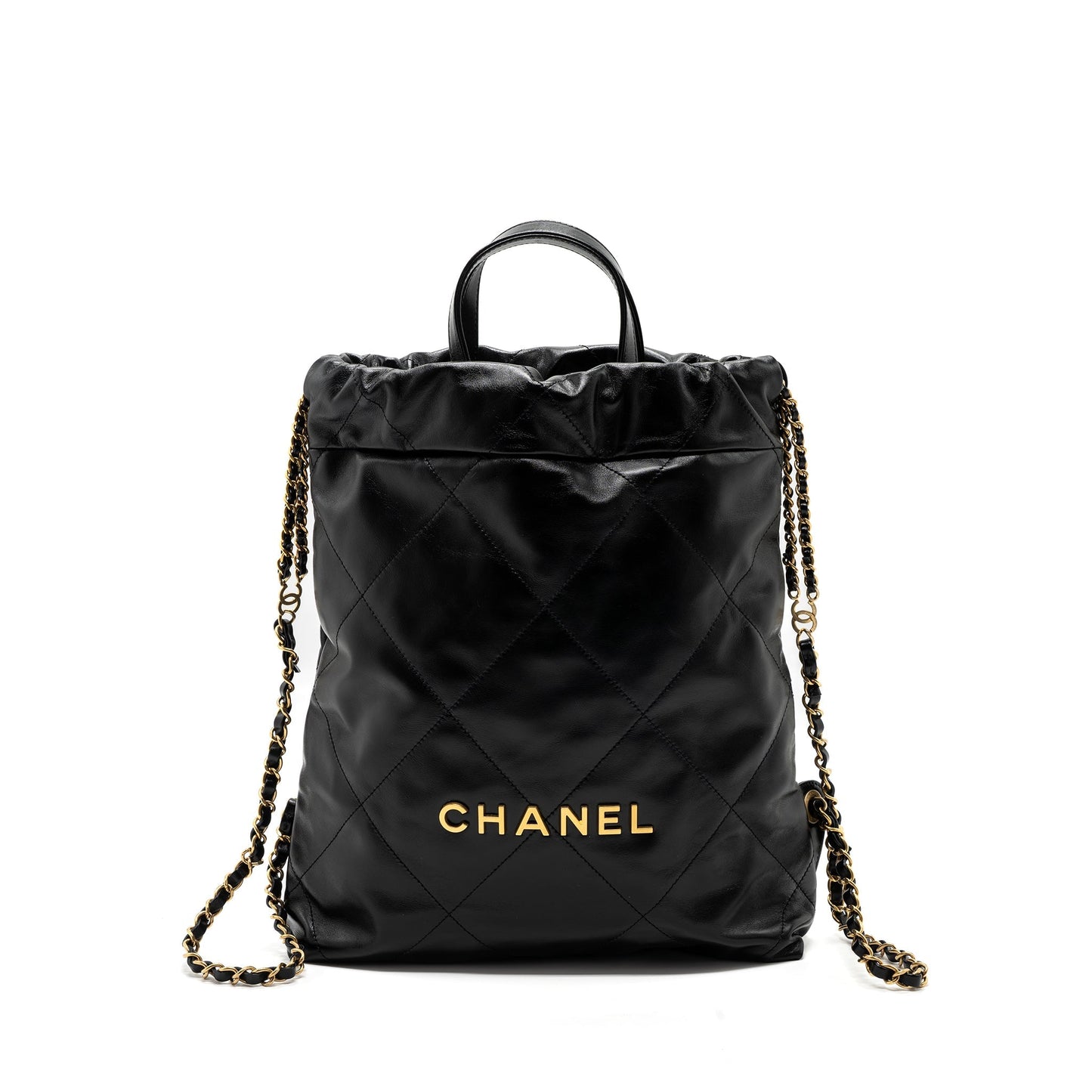 Chanel 22 Backpack Shiny Calfskin Black (Microchip)