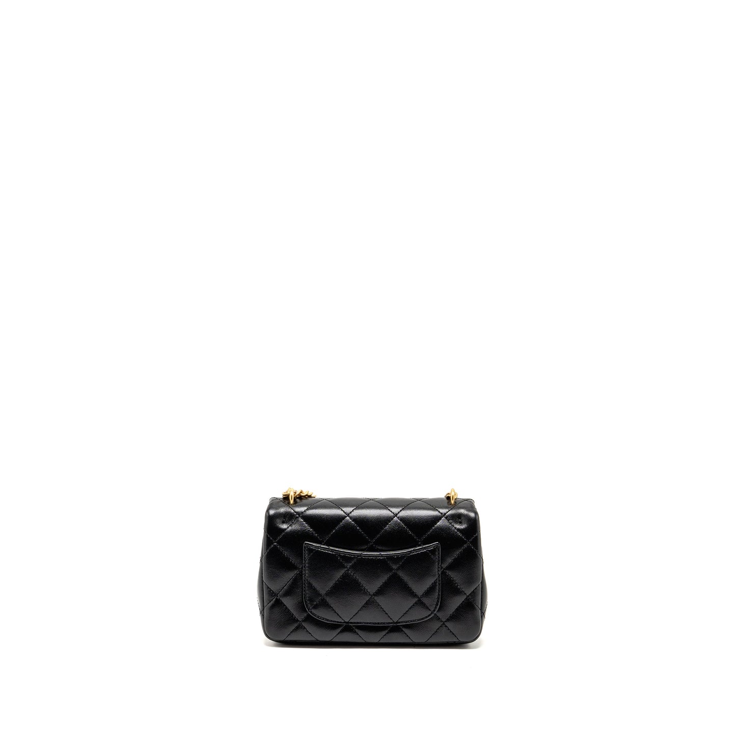Chanel 25C Coco Love Adjustable Chain Shiny Lambskin Black  (Microchip)