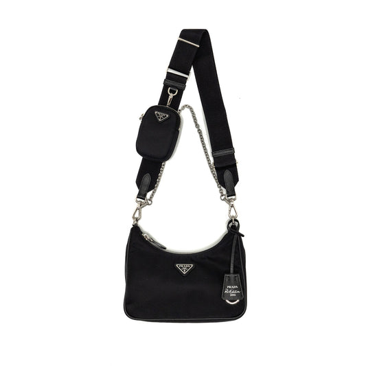 Prada Re-Edition 2005 Saffiano Re-Nylon Purse Black