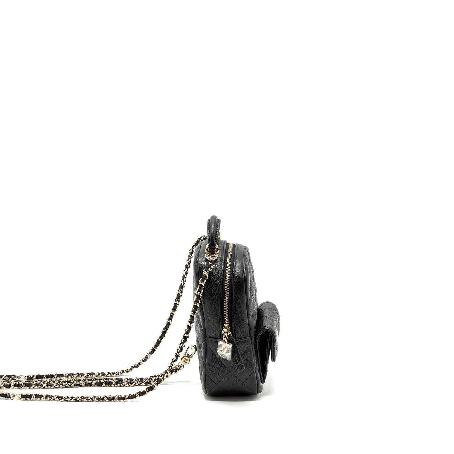 Chanel 24c Mini Backpack/Crossbody Bag Caviar Black L (Microchip)