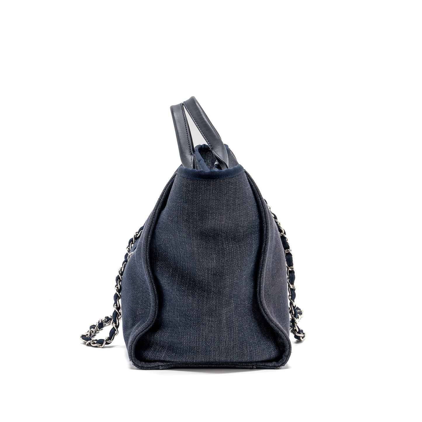 Chanel Deauville Tote Bag Canvas Blue Denim