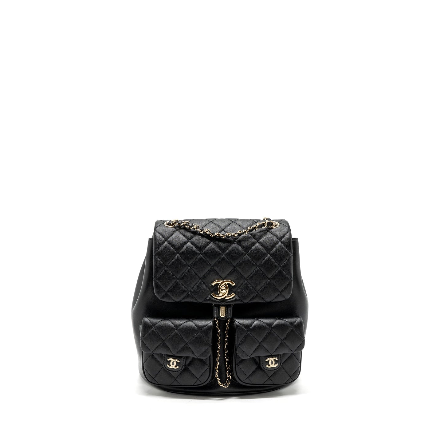 Chanel 23A Triple Pack Backpack Calfskin Black L (microchip)