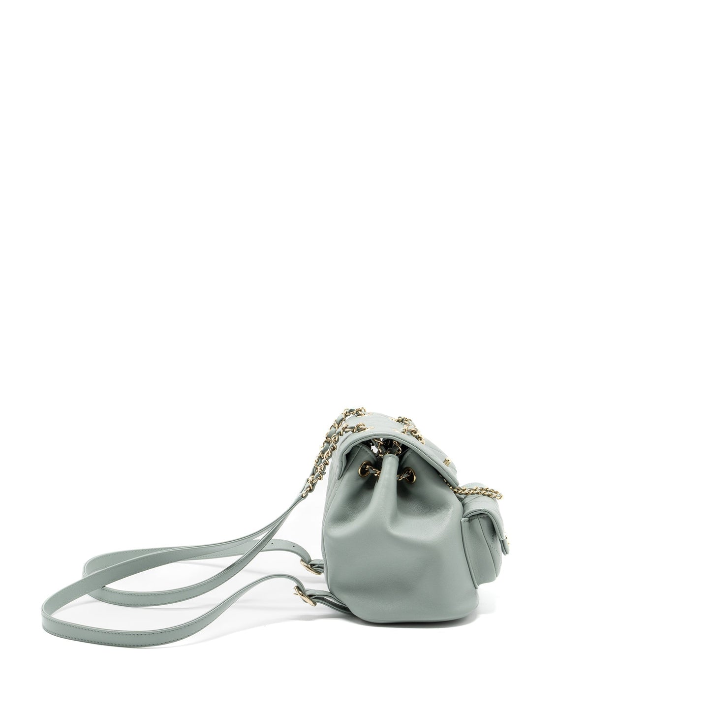 Chanel 23C Mini Duma Backpack Calfskin Light Grey L (Microchip)