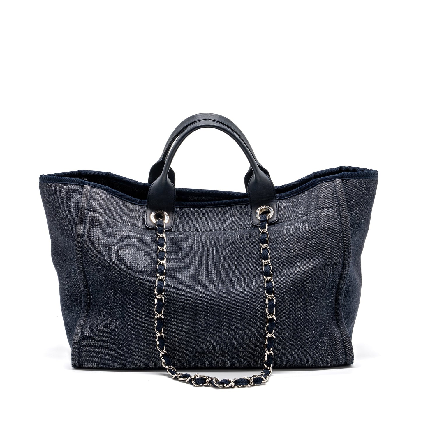 Chanel Deauville Tote Bag Canvas Blue Denim
