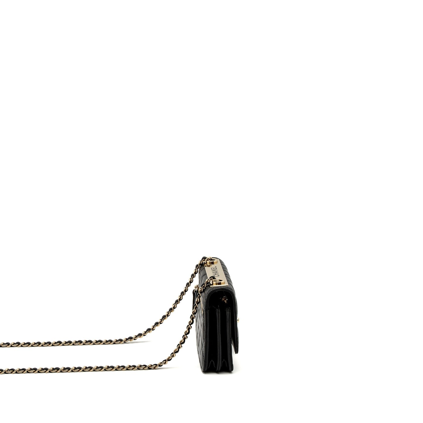 Chanel Mini Trendy CC Wallet on Chain Lambskin Black L (Microchip)