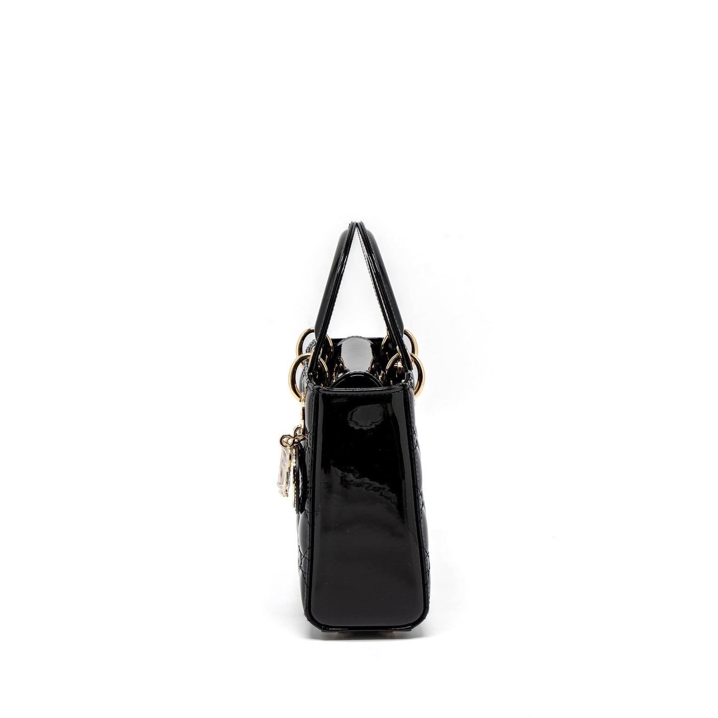 Dior Small Lady Dior Purse Patent Black