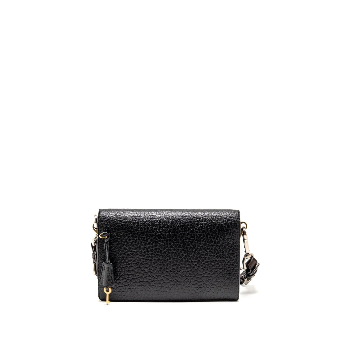 Prada Berlino Sound Purse Tweed/Calfskin Black/Brown/Green Multicolour Hardware