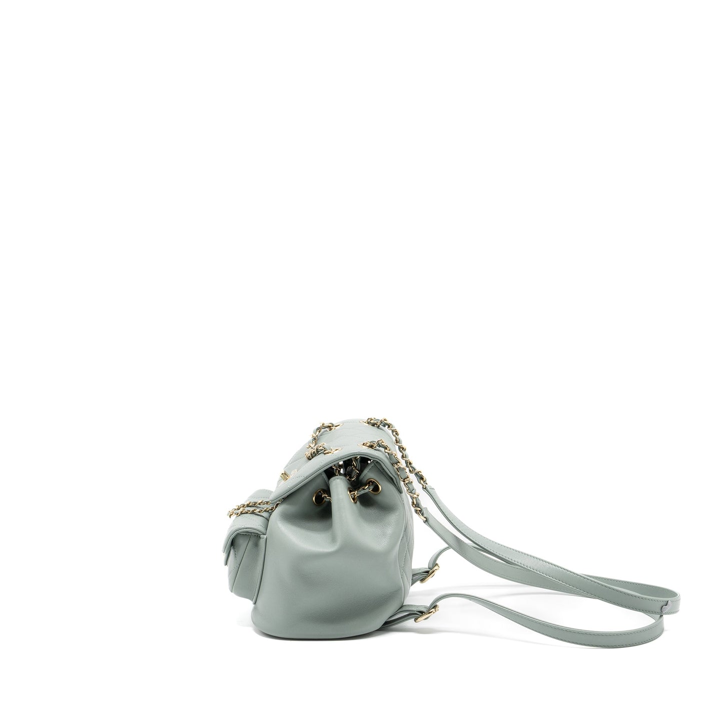 Chanel 23C Mini Duma Backpack Calfskin Light Grey L (Microchip)