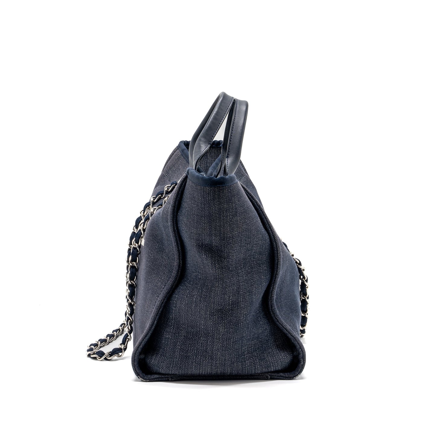 Chanel Deauville Tote Bag Canvas Blue Denim