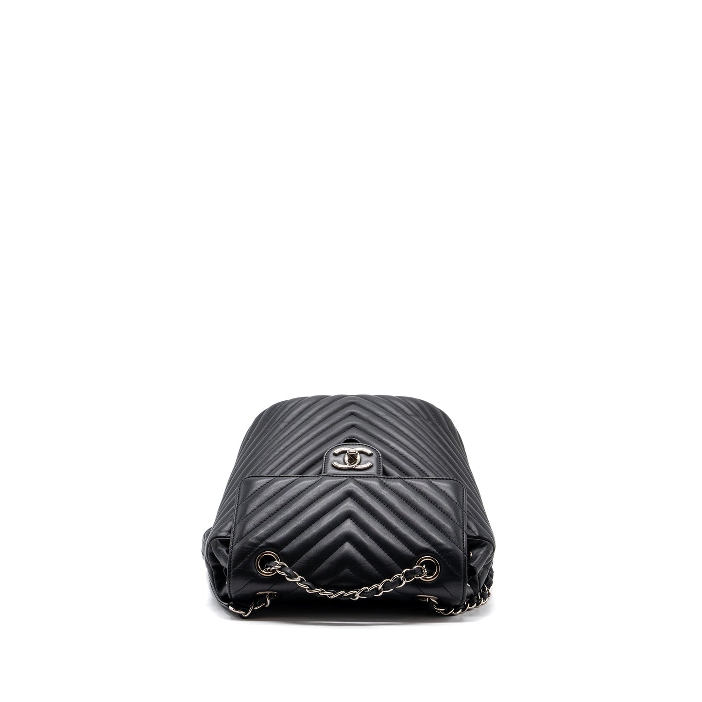 Chanel Small Urban Spirit Backpack Chevron Calfskin Black
