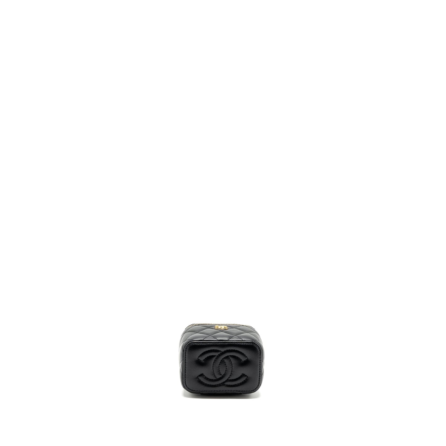 Chanel Pearl Crush Mini Vanity Case Lambskin Black  (microchip)