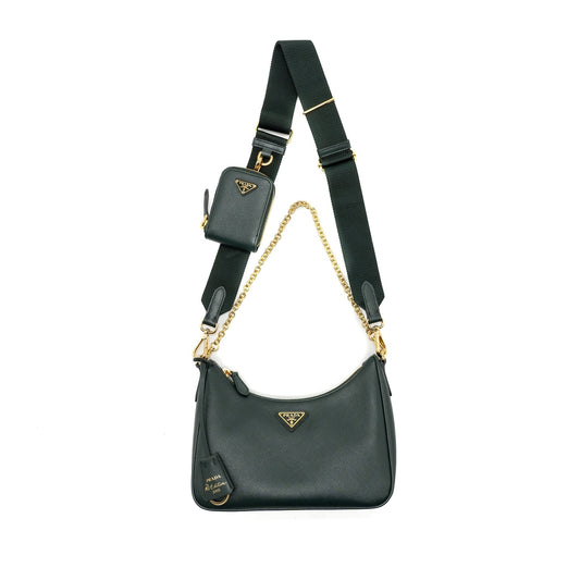 Prada Re-edition 2005 saffiano dark green